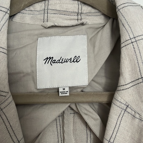 Madewell Dorest Linen Blazer in Windowpane - Picture 6 of 12
